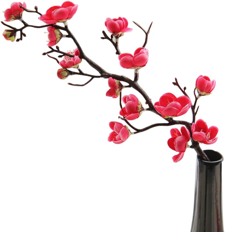 Niya Soft Artificial flower Cherry Spring Plum Peach Blossom Branch Silk Flower Tree Flower 60cm 4pcs