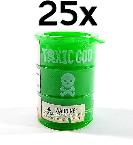 Amazon Com Bulls I Toy Lot Of 25 Toxic Goo Silly Slime Containers Multiple Colors Sealed Toys Games