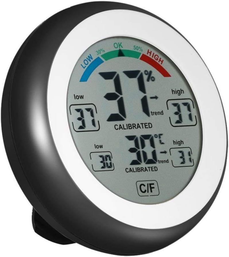 PROSmart - Digital Hygrometer, Humidity Gauge, Indoor Thermometer, Temperature and Room Humidity Monitor Meter with Accurate Monitor Clear Reading, Min/Max Records, C/F Switch - Battery Not Included