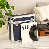 Maison & White Vinyl Record Storage Case 50 LPs Aluminium Blue view 2