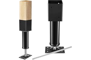 Lasnten 2 Pcs 4" x 4" Screw Jack Post 14.5" - 18.5" Height Range 24700 lbs Load Capacity Adjustable Temporary House Jacks for Leveling Flooring Basement Shore Beams Foundation Repair(Black)