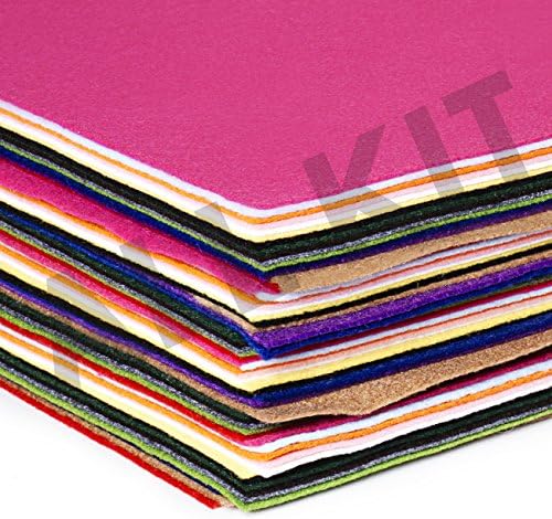 Edukit Acrylic Felt - Jumbo Pack of 30 Sheets - 9 X 12 Inches - 15 Assorted Colours (30 PACK)