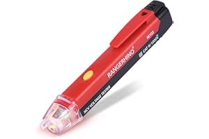 RANGERHINO Non-Contact AC Voltage Tester Pen, AC up to 1000V, LED Flashlight, Buzzer Alarm for Live/Null Wire Judgment