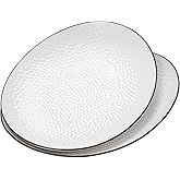 Roeveca 15" Large Serving Platter - Oval Large Serving Tray, Ceramic Serving Dish, White Platters for Serving Food, Appetizers, Entertaining, Party, Set of 2