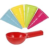 Kisangel 5pcs Plastic Ice Cream Cones Toy Beach Sand Molds Toy Seaside Play Ice Cream Scoop for Kids Outdoor Summer (Random C
