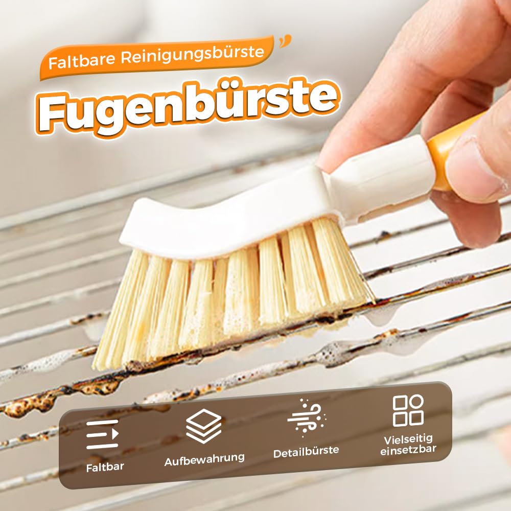 Dreiecksform Spülbürste, Spülbürste Badezimmerfugen, Hochwertiger Eckenreinigungsbürste Faltbar, Mehrzweck Bürste Reinigung Für Geschirr, Töpfe Und Arbeitsplatten, Robusten (1) 2