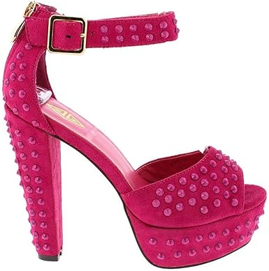fuchsia open toe heels
