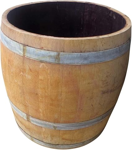 Amazon Com Mgp Water Tight Oak Wood Tall Wine Barrel Planter 26 D X 27 H Planters Garden Outdoor