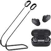 ULITIQ Strap Compatible with Bose QuietComfort Earbuds only, Sports Silicone Earbuds Lanyard, Anti Lost Straps Accessories, Neck Rope Cord Soft, Holder Connector, (Black)