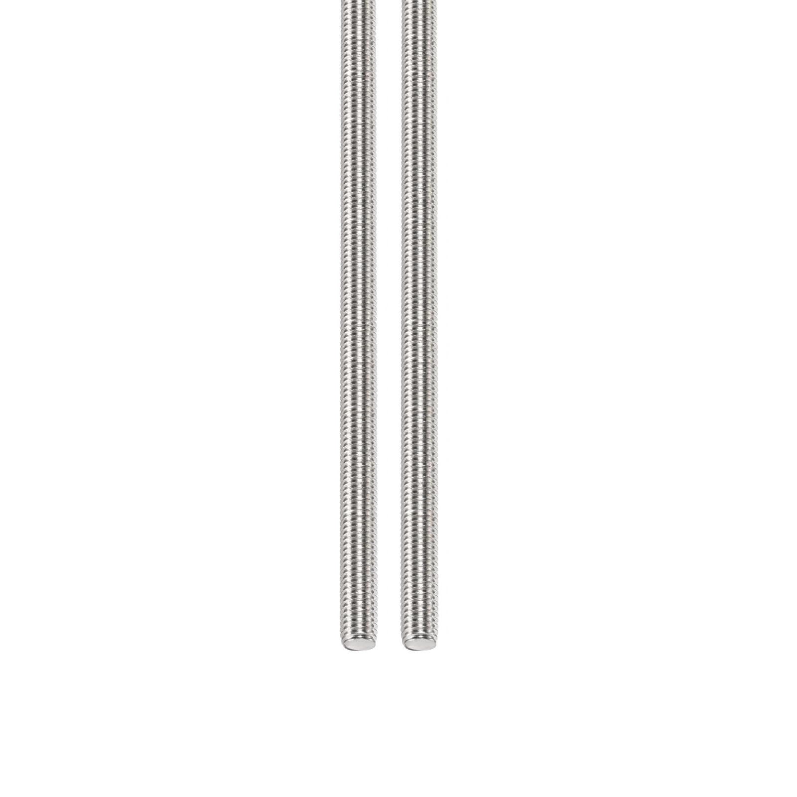 DTGN M6x1x200mm(DxPxL) Fully Threaded Rod - 2Pack - Good for Machinery - 304 Stainless Steel Right Hand Thread Rods Bar Studs - Silver