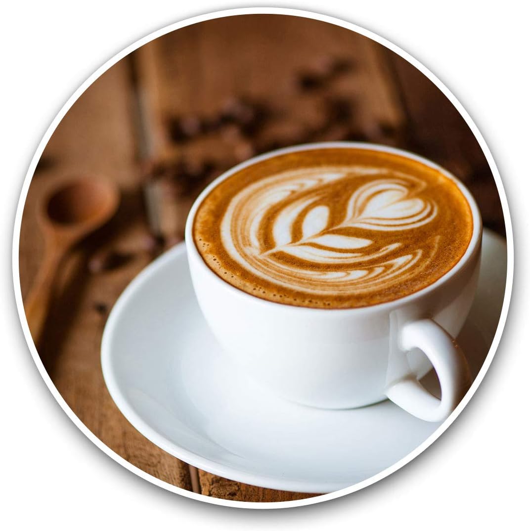Awesome Vinyl Stickers (Set of 2) 10cm - Coffee Latte Mocha Art Cafe Shop Fun Decals for Laptops,Tablets,Luggage,Scrap Booking,Fridges,Cool Gift #12426