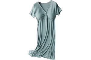 TANGNADE Nursing Dress Maternity Nightgown Sleepwear for Breastfeeding Maternity Dress Comfy Loungewear for Pregnancy