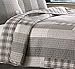 Eddie Bauer - Twin Quilt Set, Cotton Reversible Bedding with Matching Sham, Home Decor for All Seasons (Fairview Grey, Twin)