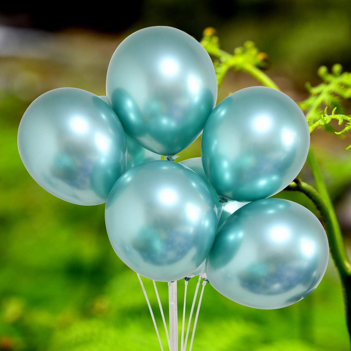 Party Balloons 12inch 50 Pcs 3.2g/pcs Latex Metallic Balloons Chrome Balloons Birthday Balloons Shiny Balloons Party Decoration Wedding Birthday Baby Shower Christmas Party - Metallic Green: Home & Kitchen