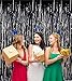 MeiGuiSha 2pcs 40in x 80in Photo Backdrop for Halloween Decor-Metallic Tinsel Foil Fringe Curtains Party Decorations(Black)