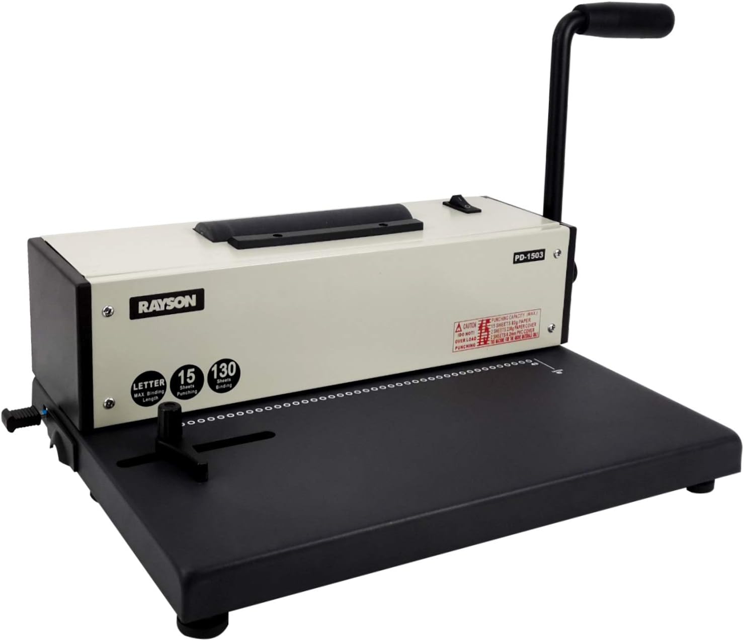 Rayson PD-1503 Coil Binding Machine 4:1 Binder with Electric Coil Inserter : Office Products
