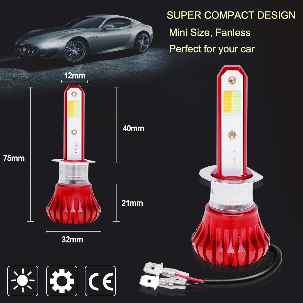 Model 3 Color Dual Birhgt Super 8000LM Chips COB Bulbs