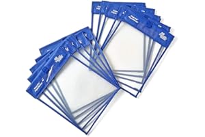 hand2mind Reusable Heavy Duty Clear-Vu Dry Erase Pockets for Students, Dry Erase Office Supplies, Teacher Supplies for Classroom, School Supplies, Classroom Supplies (Pack of 10)