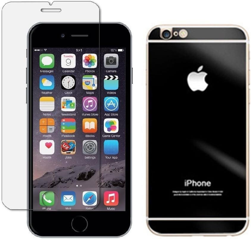 Premium Hd Tempered Glass Screen Protector Film for Iphone 6 6s Plus A1522 A1524 A1593 A1634 A1687 A1699(black Back Front Clear 5.5) Front and Back