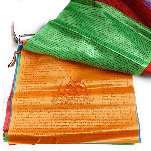 Oun Nana Buddhist Prayer Flags - Pack of 20 (10In x 11In) Indoor Outdoor Satin Affirmation Windhorse Prayer Flags