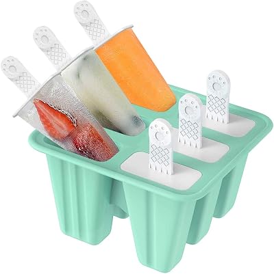 TAIYUNWEI Ice Lolly Mold Silicone 6-Cavity BPA Free FDA Food Grade