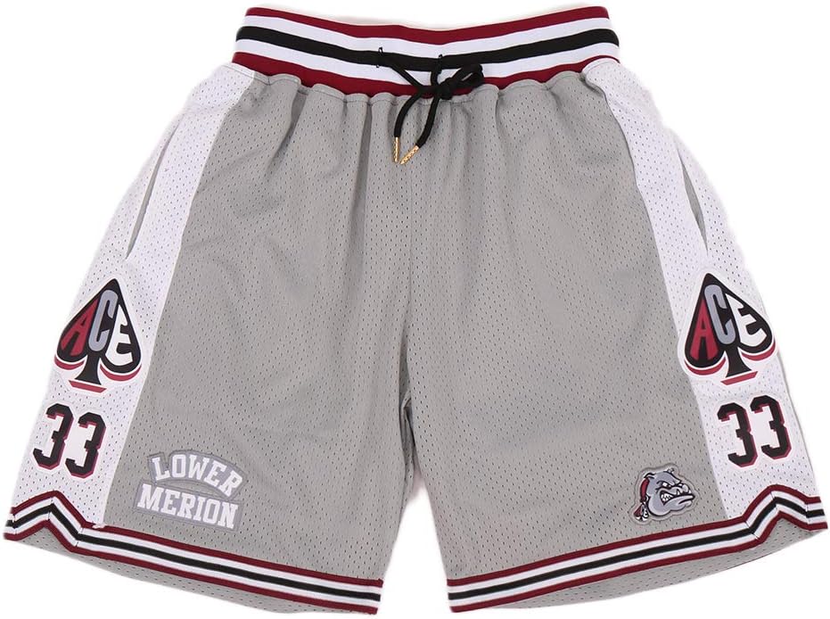 Men's 33 Lower Merion High School Basketball Shorts Sports Pants Stitched Sports