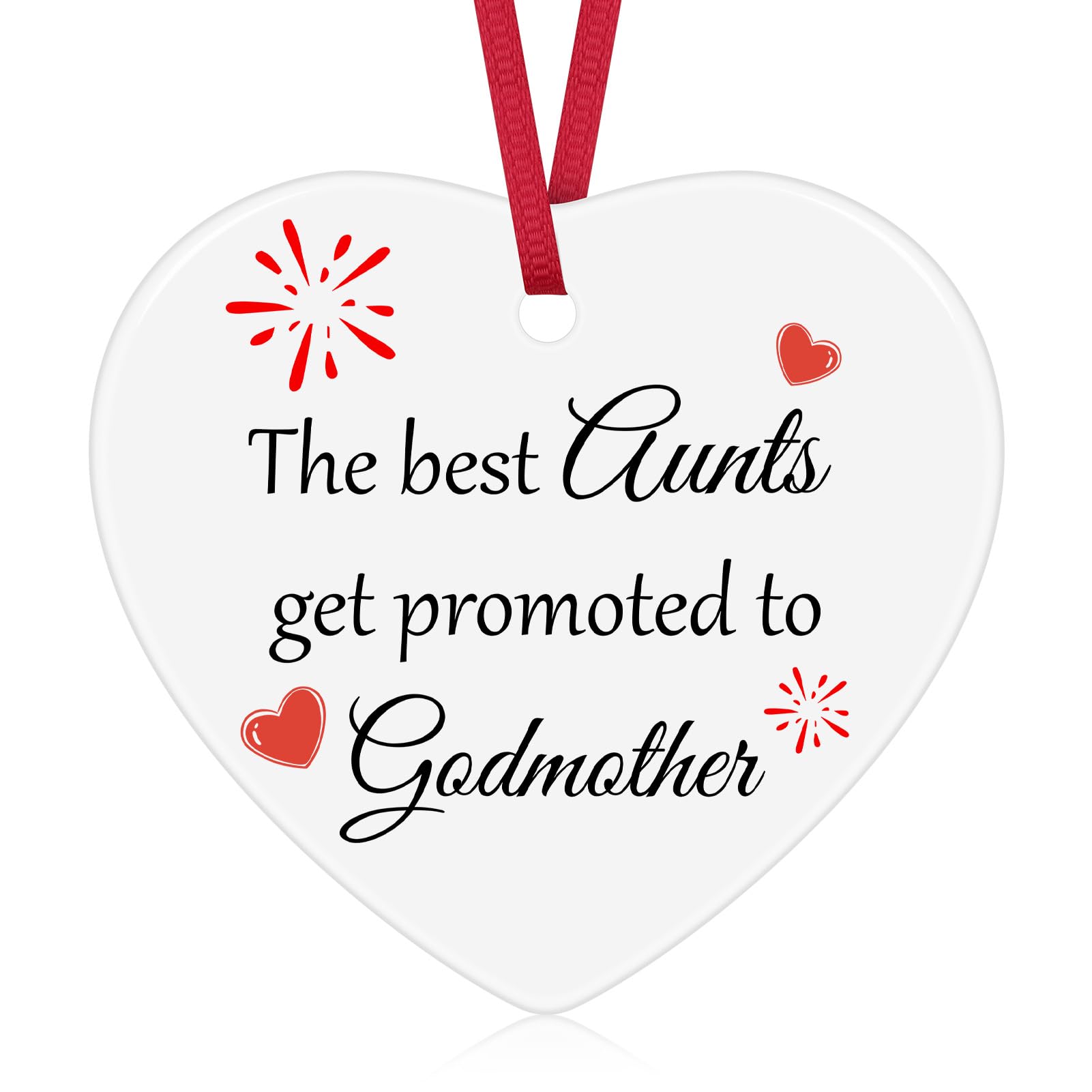 Vadaka Godmother Ceramic Ornament Christmas Tree Decoration Gift for Godmother, Godchild, Baptism, Multiple Occasions