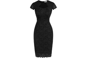 GRACE KARIN Cocktail Dress for Women Cap Sleeve Lace Dress for Wedding Guest Business Casual Dresses