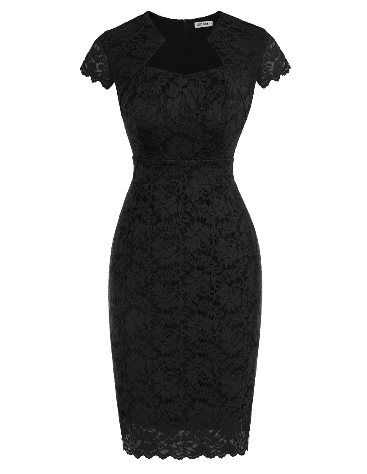 Photo 1 of GRACE KARIN Women's Lace Pencil Dress Black Wear to Work Business Dress S