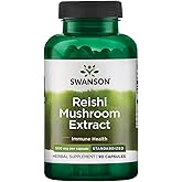 Swanson Reishi Mushroom Extract 500 Milligrams 90 Capsules