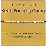 TESTRYE Morse Code Bracelets for Women,Keep Going