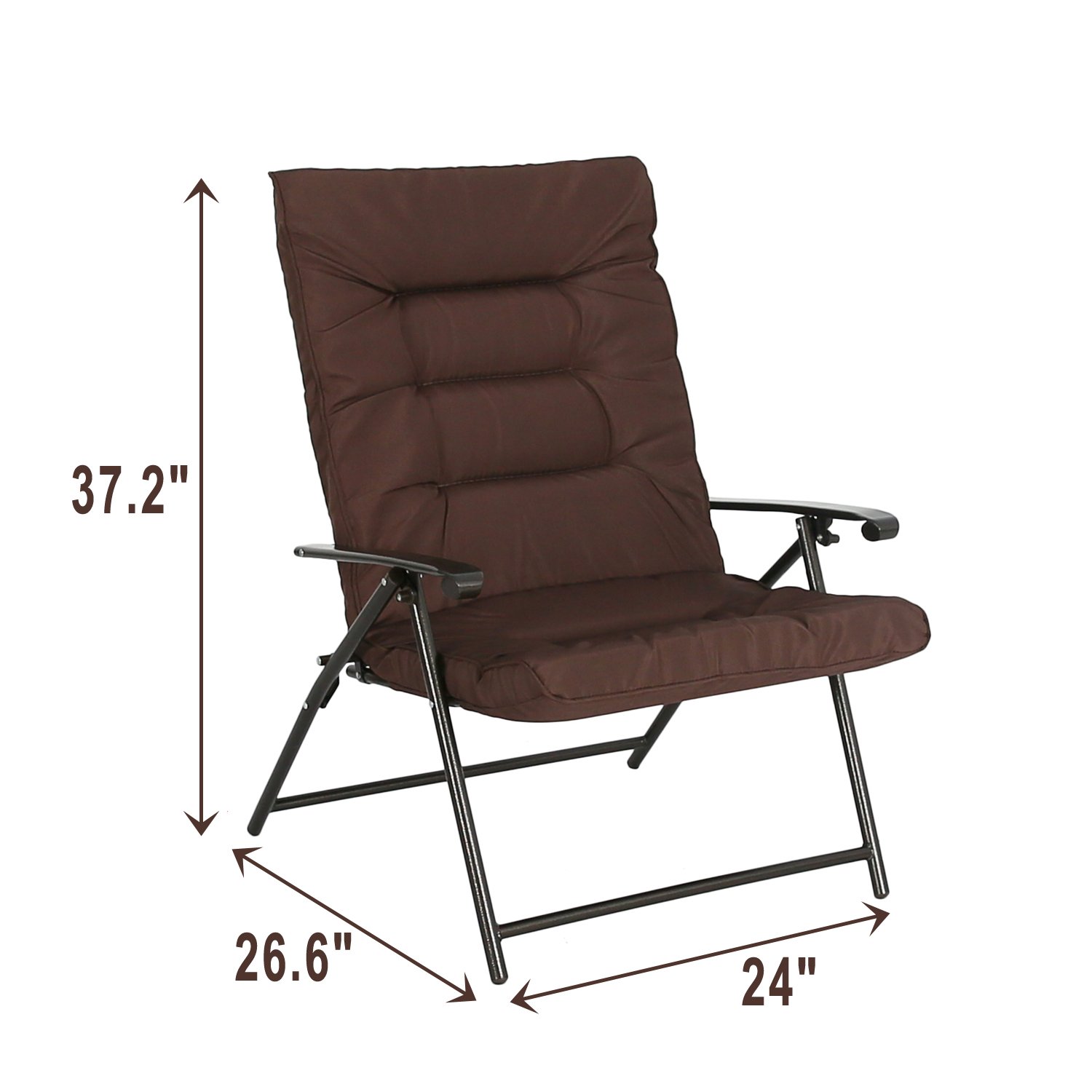 Patio Furniture & Accessories Iwicker Patio 3 PCS Steel Padded Folding