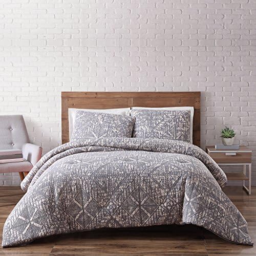 Brooklyn Loom Sand Washed Cotton Comforter Set, King, Gray