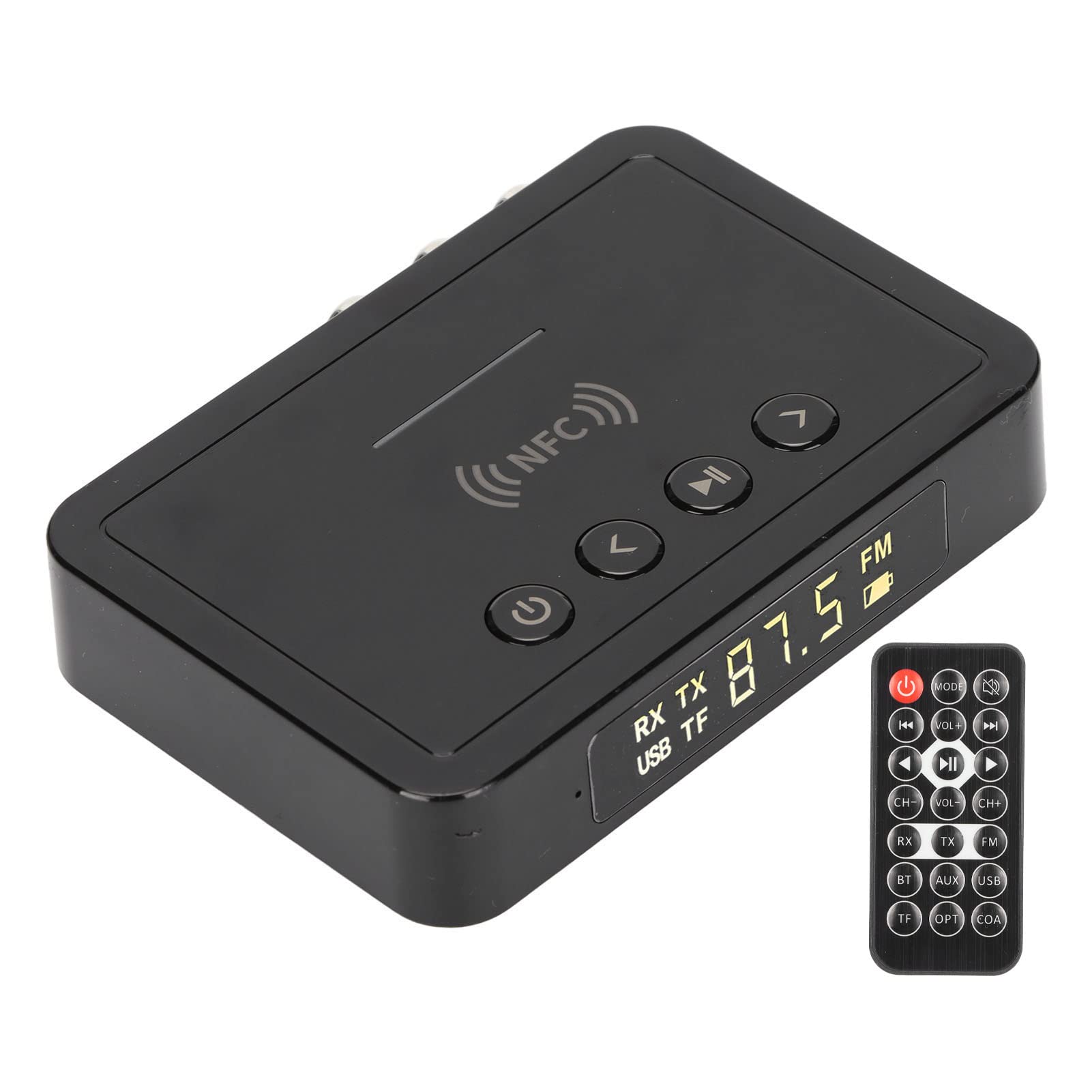 NFC Bluetooth 5.0 Transmitter Receiver,Bluetooth Receive (RX),Bluetooth Transmitter (TX),FM Transmitter 3 in 1 Bluetooth Adapter for PC TV Flat Speaker Home Car Audio System