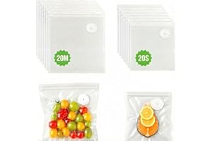 Chef Preserve Reusable Vacuum Seal Bags, 40-Pack BPA-Free Food Storage Bags for Sous Vide, Freezer & Meal Prep, Leakproof Odo