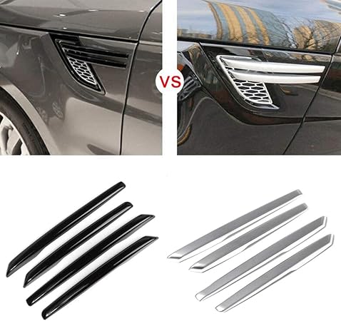 Amazon 車用 エアベント カバー トリム フェンダー レッド メッキ 高級感 専用設計 補助品 傷防止 サイドガーニッシュ カスタムパーツ ランドローバー レンジローバー スポーツ 14 17 ガーニッシュ 車 バイク