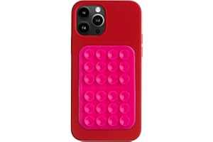 OCTOBUDDY - Silicone Suction Phone Case Adhesive Mount - Hands-Free, Strong Grip Holder for Selfies & Videos - Durable, Easy to Use - iPhone & Android Compatible - 2.25″ x 3.25″, Hot Pink