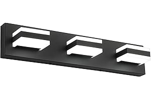 SOLFART Black Dimmable Vanity Light Fixtures, 3-Light LED Bathroom Lighting, IP44 Waterproof, Energy Saving Material, Modern Design