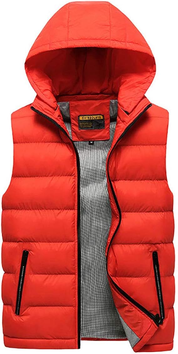 FDSH Men's Hooded, Vest Sleeveless Jacket,Lightweight Sport Outdoor