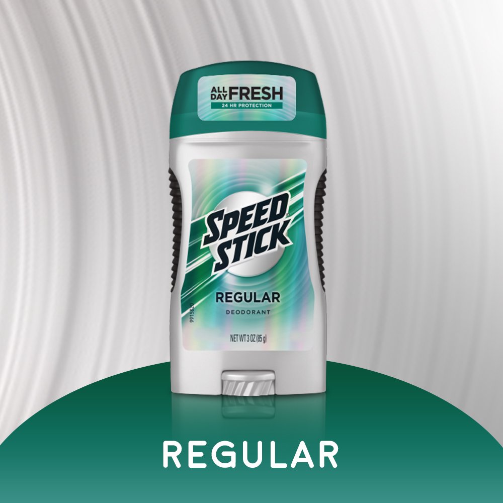 Speed Stick Deodorant for Men, Aluminum Free, Regular - 3 Ounce (4 Pack) : Beauty