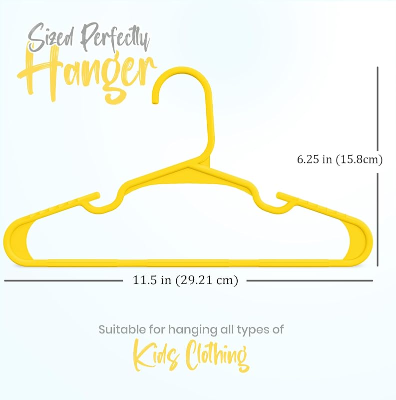 Pack de 40 cabides de plástico para crianças, 30 cm, multicoloridos