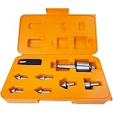 Kroshine MT2 Live Center Set, 2MT Morse Taper with 6 Interchangeable Tips | Fits Lathe Tailstock Machines for Turning, Machining and Metalworking, High Carbon Steel Revolving Center, Medium Duty Design