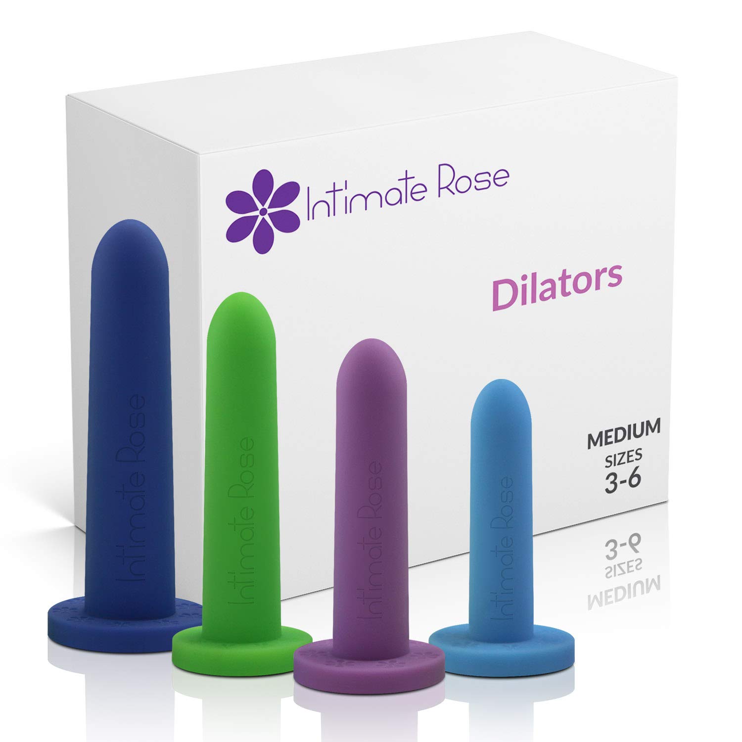Intimate Rose Medium 4Pack Silicone Dilators for Women & Men, Sizes 3