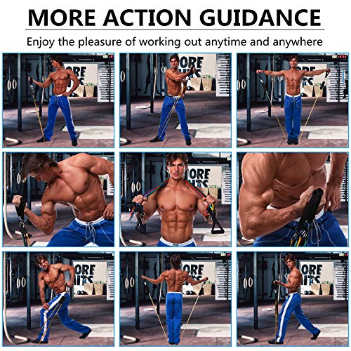 Yarrashop Resistance Bands Set, 12pcs Pull Up Exercise Bands Set Men/Women Home Gym Stretch Training Workout Bands with Handle & Door Anchor & Ankle Straps for Fitness,Yoga, Pilates (100BLS)