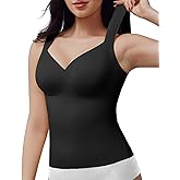 USEASY Sleeveless Shapewear for Women Shaper Tanks for Women Shapewear Tops Wide Strap Tank Top Slimming Bodysuit