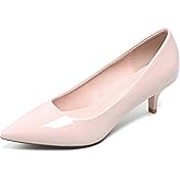 Women's Low Kitten Heel Pumps Classic Fashion Dress Pumps Simple Heeled Shoes for Office Work