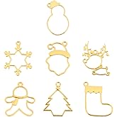 Milisten 35Pcs Christmas Open Bezels Pendants, Christmas Tree Santa Open Bezels Charms for Jewelry Making Resin Frame Pendant DIY Jewelry Making Findings Metal Backsplash