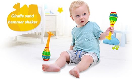 Jirafa Sonajero Bebe Juguete La Maracas Plastico Ninos Shaker Arena Martillo Para Musical Parte Amarillo Amazon Es Juguetes Y Juegos