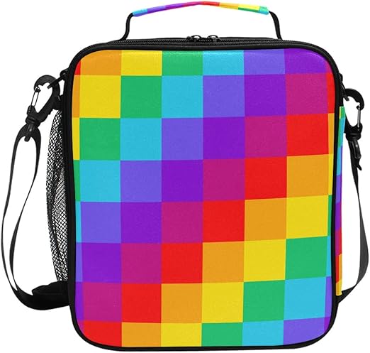 checkerboard lunch bag
