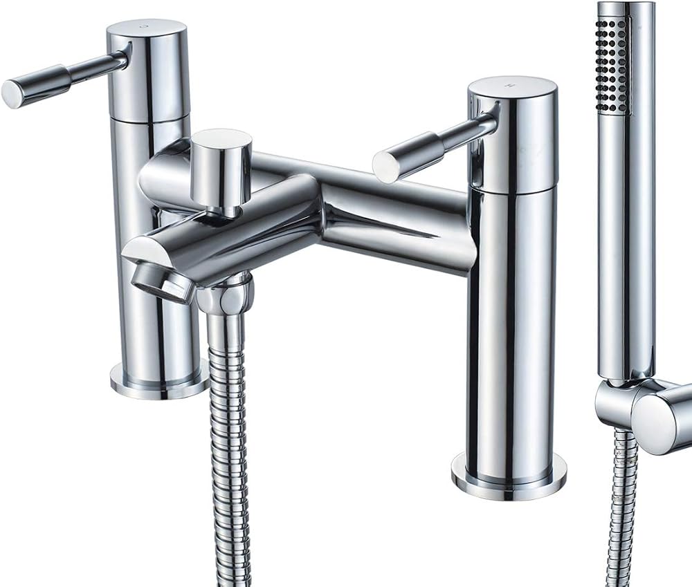 Luckyhome Bath Taps with Shower Filler Mixer Chrome Solid Brass BM025